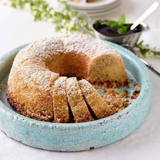Murukakku mustikka-minttukastikkeen kera 