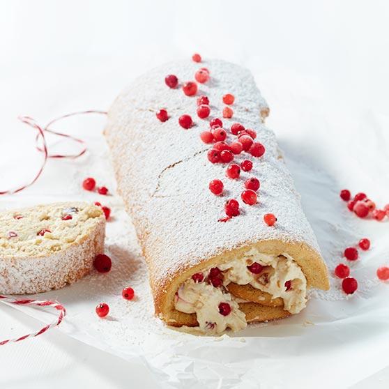 Viikuna-mascarponetäytteinen kääretorttu